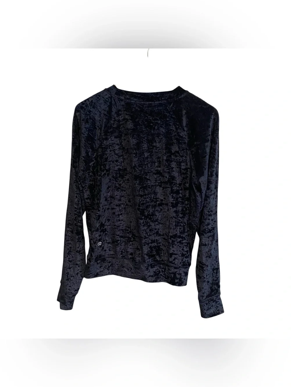 Lululemon Black Warm Down Crew *Crushed Velvet Pullover Long Sleeve Top 8/M